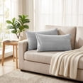 thumbnail image 1 of Home Soft Things Pleated Velvet 2 Piece Throw Pillow Cover Set - Silver - 14" x 26", 1 of 5