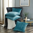 thumbnail image 1 of Home Soft Things Pleated Velvet 4 Piece Throw Pillow Cover Set - Storm Blue - 20" x 20", 1 of 3