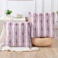 thumbnail image 1 of Home Soft Things Plush Striped Faux Fur Pillow Covers, Set of 2, 20"x20", Andulo, 1 of 7