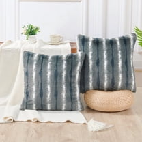 Home Soft Things Plush Striped Faux Fur Pillow Covers, Set of 2, 20"x20", Cahama
