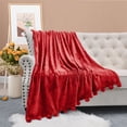 thumbnail image 1 of Home Soft Things Pompom Throw - Chili Pepper - 50" x 60", 1 of 6