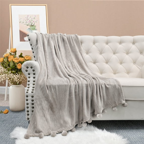 Home Soft Things Pompom Throw - String - 60" x 80" Jumbo