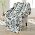 thumbnail image 1 of Home Soft Things Printed Flannel Throw - Delphinum - 60" x 80", 1 of 8