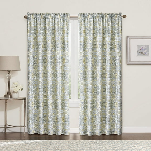 Home Soft Things Printed Microfiber Curtain 2 Piece Set - Lanza - 60" x 96"