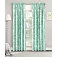 thumbnail image 1 of Home Soft Things Printed Microfiber Curtain - Birdsong 2 Piece Set - Teal - 60" x 84", 1 of 2