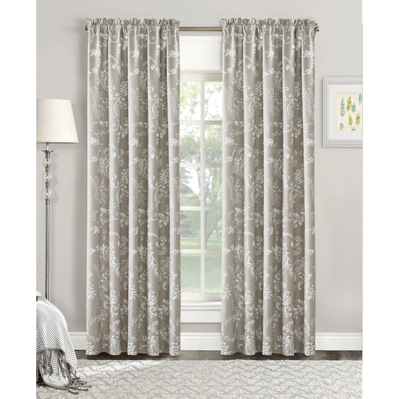 Home Soft Things Printed Microfiber Curtain - LA Boheme 2 Piece Set - Taupe - 60" x 84"