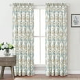 thumbnail image 1 of Home Soft Things Printed Microfiber Curtain - Tivoli Ikat 2 Piece Set - Teal Aqua - 52" x 96", 1 of 8