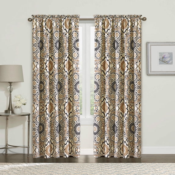Home Soft Things Printed Microfiber Curtain - Tradewinds 2 Piece Set - Multi - 60" x 84"