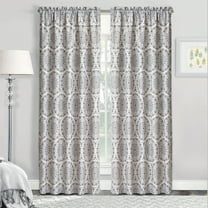 Home Soft Things Printed Microfiber Curtain - Tribal Medallion 2 Piece Set - Grey - 60" x 84"