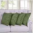 thumbnail image 1 of Home Soft Things Quilted Micromink 4 Piece Throw Pillow Cover Set - Green - 20" x 20", 1 of 6