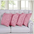 thumbnail image 1 of Home Soft Things Quilted Micromink 4 Piece Throw Pillow Cover Set - Pink - 20" x 20", 1 of 2