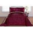 thumbnail image 1 of Home Soft Things Quilted Satin Set 4 Piece - Burgundy - Oversize King (120" x 120"), 1 of 2