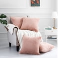thumbnail image 1 of Home Soft Things Rabbit Faux-fur Throw Pillow Cover 4 Piece Set, 20" x 20", Peach Blush, 1 of 3