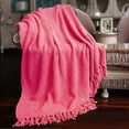 thumbnail image 1 of Home Soft Things Reversible Tweed Throw Blanket, Super Soft & Cozy - Camellia Rose, 60x80", 1 of 8