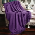 thumbnail image 1 of Home Soft Things Reversible Tweed Throw Blanket, Super Soft & Cozy - Imperial Purple, 60x80", 1 of 9