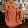 thumbnail image 1 of Home Soft Things Reversible Tweed Throw Blanket, Super Soft & Cozy - Rust, 60x80", 1 of 8