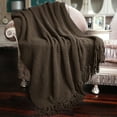 thumbnail image 1 of Home Soft Things Reversible Tweed Throw Blanket, Super Soft & Cozy - Seal Brown, 60x80", 1 of 8