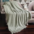 thumbnail image 1 of home soft things knitted tweed throw couch cover blanket, 60" x 80", silver, 1 of 8