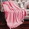 thumbnail image 1 of Home Soft Things Reversible Tweed Throw Blanket, Super Soft & Cozy - Strawberry Ice, 60x80", 1 of 8