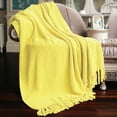 thumbnail image 1 of Home Soft Things Reversible Tweed Throw Blanket, Super Soft & Cozy - Sunshine Yellow, 50x60", 1 of 7