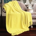 thumbnail image 1 of Home Soft Things Reversible Tweed Throw Blanket, Super Soft & Cozy - Sunshine Yellow, 60x80", 1 of 7