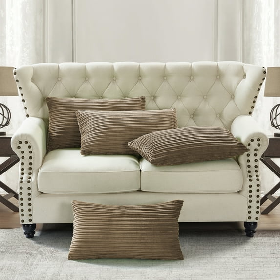 Home Soft Things Ribbed Flannel Throw Pillow Cover 4pcs - amphora - 14" x 26"