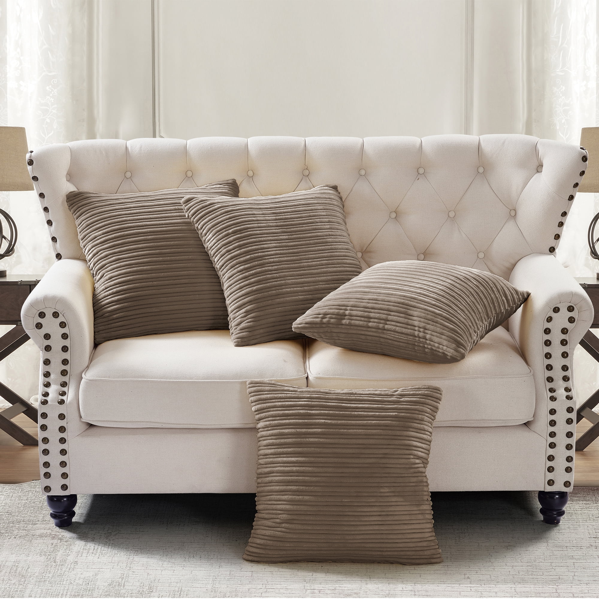 Amphora Ribbed Flannel 20" x 20" Pillow Covers Set