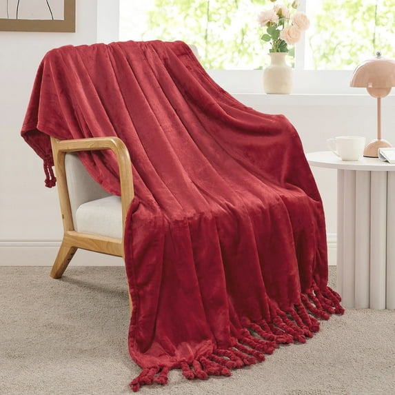 Home Soft Things Braided Throw - Chili pepper - 60" x 80" Jumbo