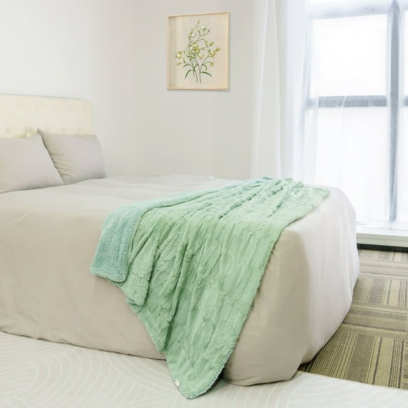 Home Soft Things Saga Double Sided Faux Fur Throw - Harbor Grey - 50" x 70"