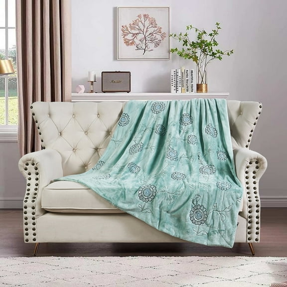 Home Soft Things Sequin Embroidered Throw - Harbor Grey - 50" x 60"