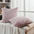 thumbnail image 1 of Home Soft Things Serenta Jacquard Rabbit Faux Fur Throw Pillow Covers 2 Piece Set, 20" x 20", Pink, 1 of 6