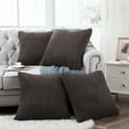 thumbnail image 1 of Home Soft Things Sherpa Pillow Cover 4 Piece Set, 20" x 20", Chocolate, 1 of 3