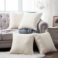 thumbnail image 1 of Home Soft Things Sherpa Pillow Cover 4 Piece Set, 20" x 20", Ivory, 1 of 3