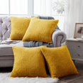 thumbnail image 1 of Home Soft Things Sherpa Pillow Cover 4 Piece Set, 20" x 20", Lemon Curry, 1 of 3