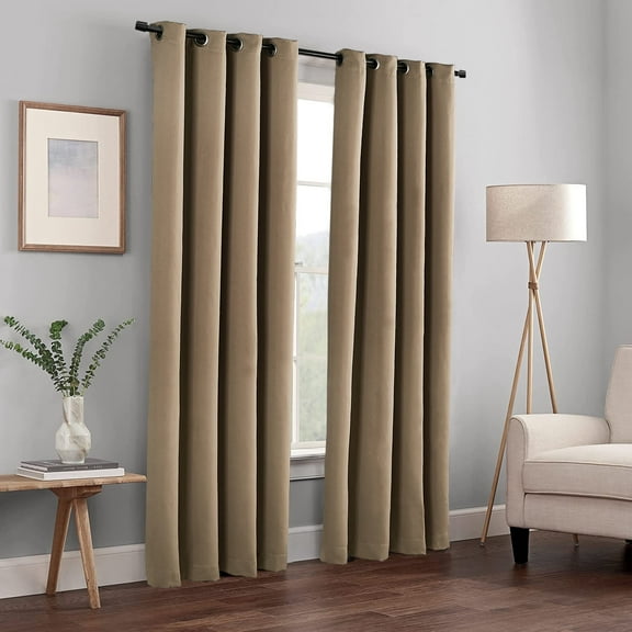 Home Soft Things Solid Blackout Curtains/Drapes Thermal Insulated Grommet Darkening Curtains, 2 Curtains and 2 Tiebacks Set - Amphora - 54 x 84 inches