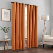 Home Soft Things Solid Blackout Curtains/Drapes Thermal Insulated Grommet Darkening Curtains, 2 Curtains and 2 Tiebacks Set - Burnt Orange - 54 x 63 inches