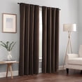 thumbnail image 1 of Home Soft Things Solid Blackout Curtains/Drapes Thermal Insulated Grommet Darkening Curtains, 2 Curtains and 2 Tiebacks Set - Chocolate - 54 x 63 inches, 1 of 7