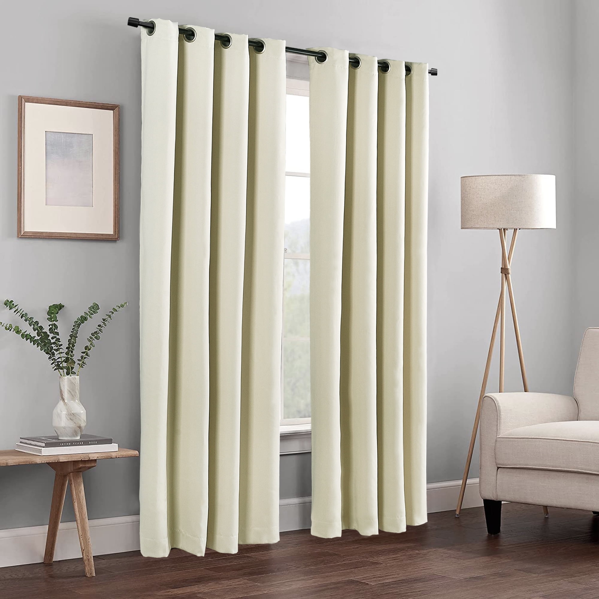 Beige Blackout Polyester Grommet Window Panels, 54" x 84"
