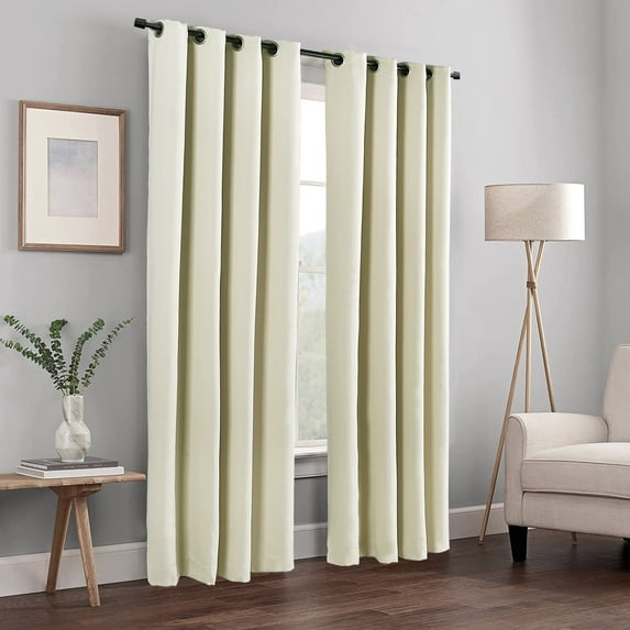 Home Soft Things Solid Blackout Curtains/Drapes Thermal Insulated Grommet Darkening Curtains, 2 Curtains and 2 Tiebacks Set - Beige - 54 x 96 inches
