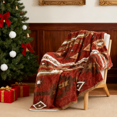 thumbnail image 1 of Home Soft Things Christmas Southwest Faux Fur Sherpa Throw - Brick Red - 60" x 80"Jumbo, 1 of 14