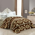 thumbnail image 1 of Home Soft Things Southwest faux fur blanket - Coffee - 90x96", 1 of 5