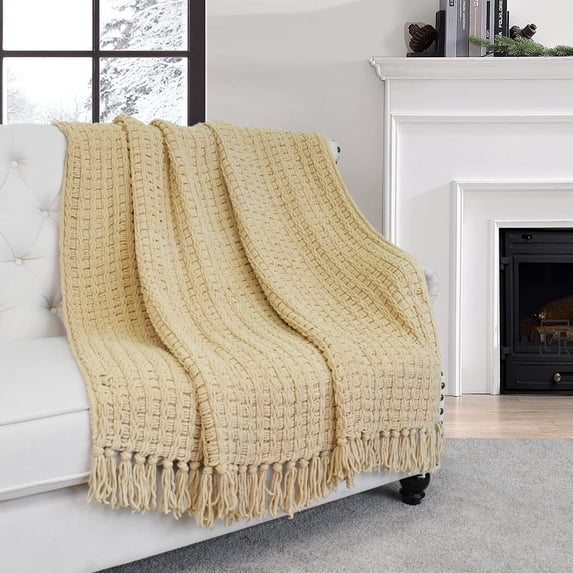 Home Soft Things Space Yarn Throw - Light Camel - 60" x 80" Jumbo