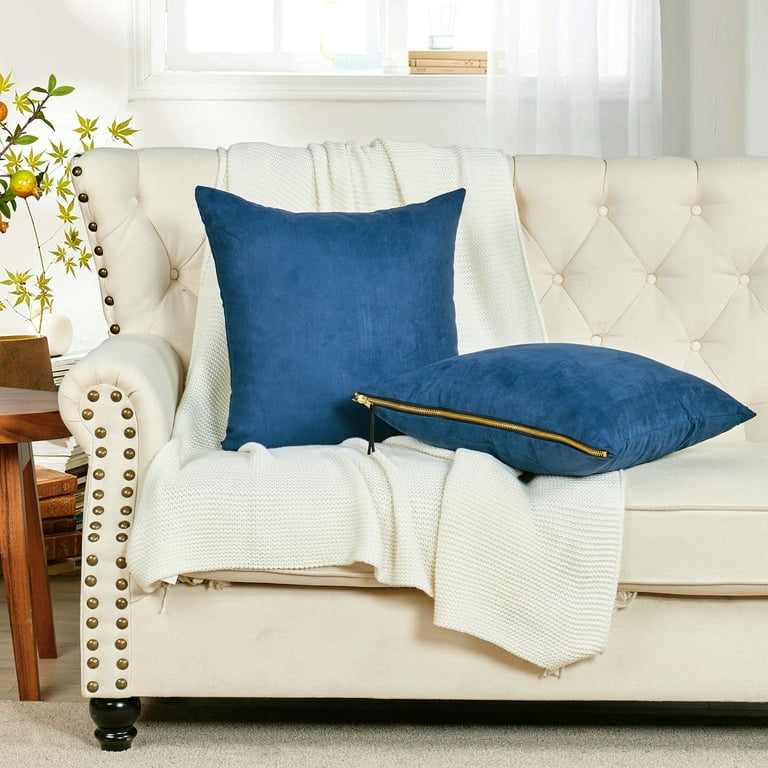 Home Soft Things Suede Throw Pillow Cover with Big Zipper 2 Pieces Blue Wing Teal 20 x 20 Walmart