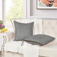 thumbnail image 1 of Home Soft Things Suede Throw Pillow Cover with Big Zipper 2 Pieces - Silver Grey - 20" x 20", 1 of 8