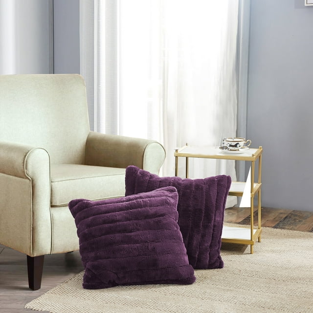 Home Soft Things Super Soft Decorative Pillow Covers, Set of 2, Blackberry, 26" x 26"