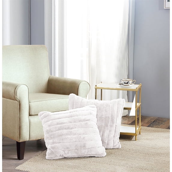 Home Soft Things Super Soft Decorative Pillow Covers, Set of 2, Bright White, 26" x 26"