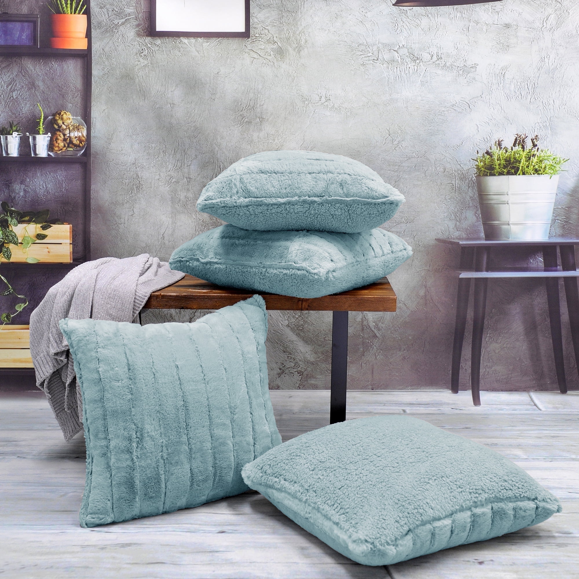 Home Soft Things Super Soft Decorative Pillow Covers, Set of 4, 20x20 inches, Arona