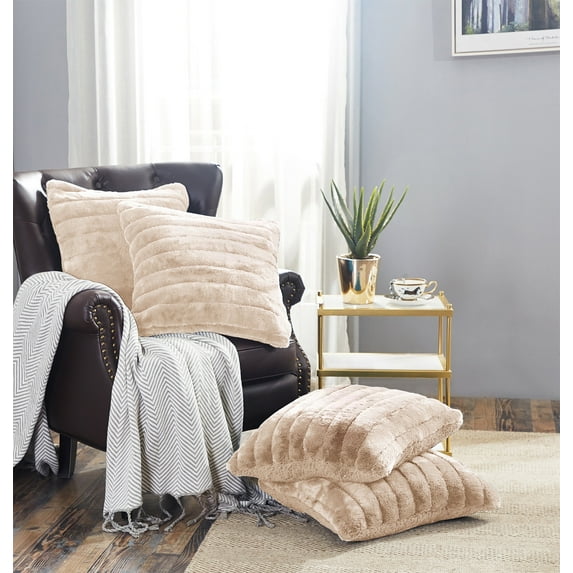 Home Soft Things Super Soft Decorative Pillow Covers, Set of 4, 20x20 inches, Bleached Sand