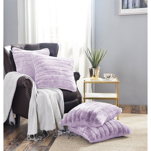 Home Soft Things Super Soft Decorative Pillow Covers, Set of 4, 20x20 inches, Burnished Lilac