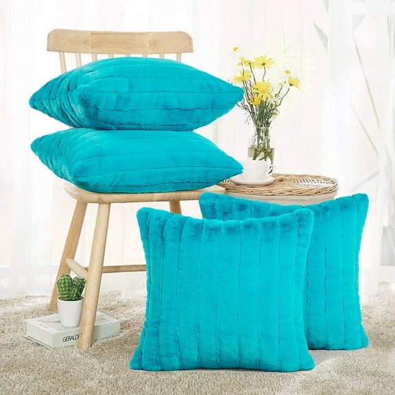 Home Soft Things Super Soft Decorative Pillow Covers, Set of 4, 20x20 inches, Tile Blue